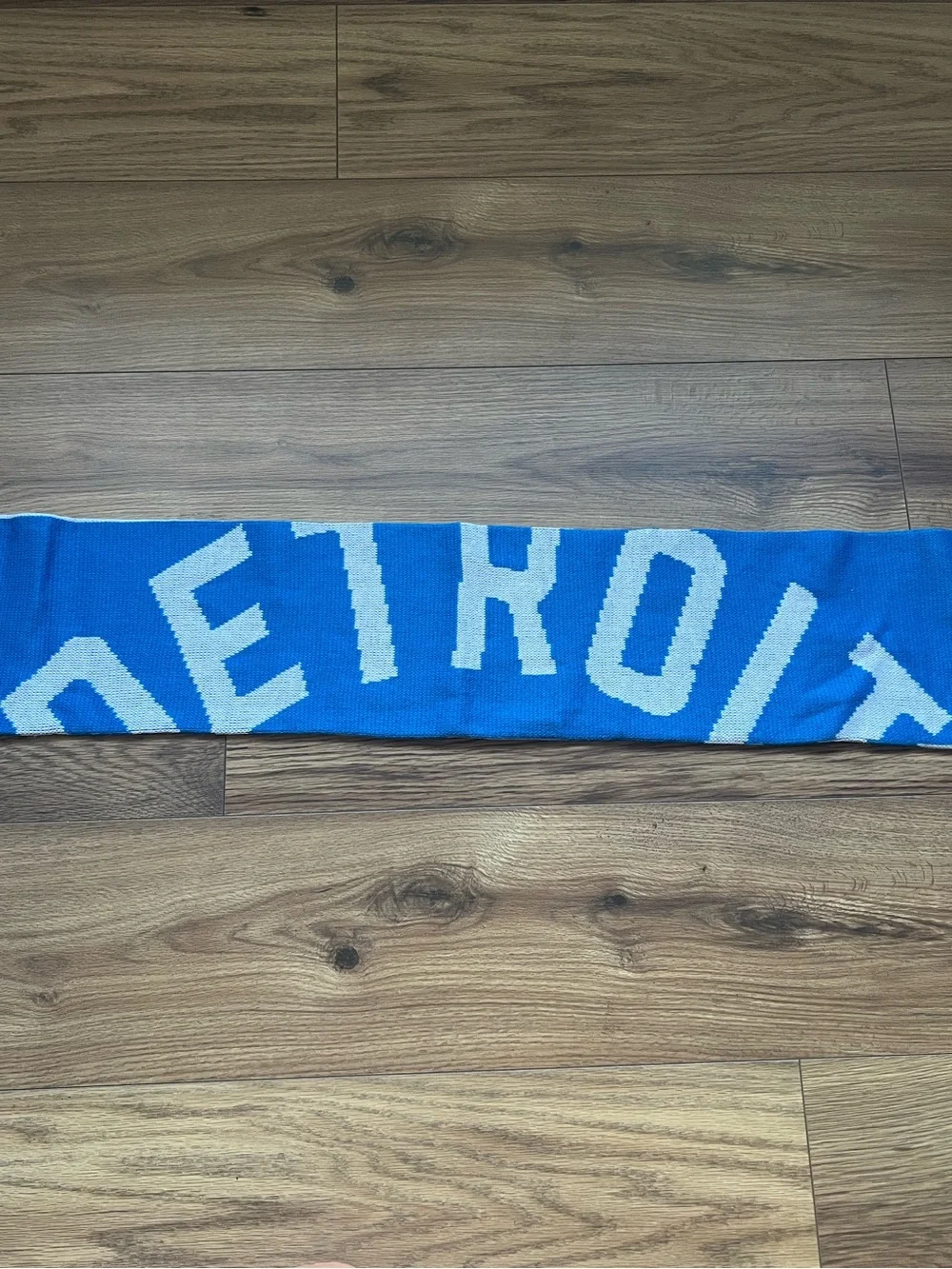 NFL Detroit Lions Knit Winter Scarf Blue White Big Logo